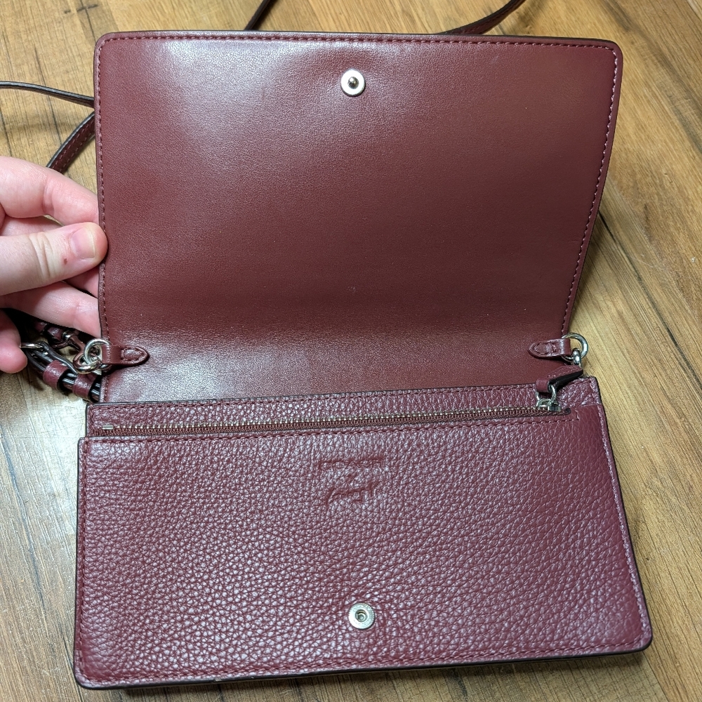 Anna Foldover Crossbody Clutch In Signature Canvas With Rexy By Guang Yu - Picture 11 of 14